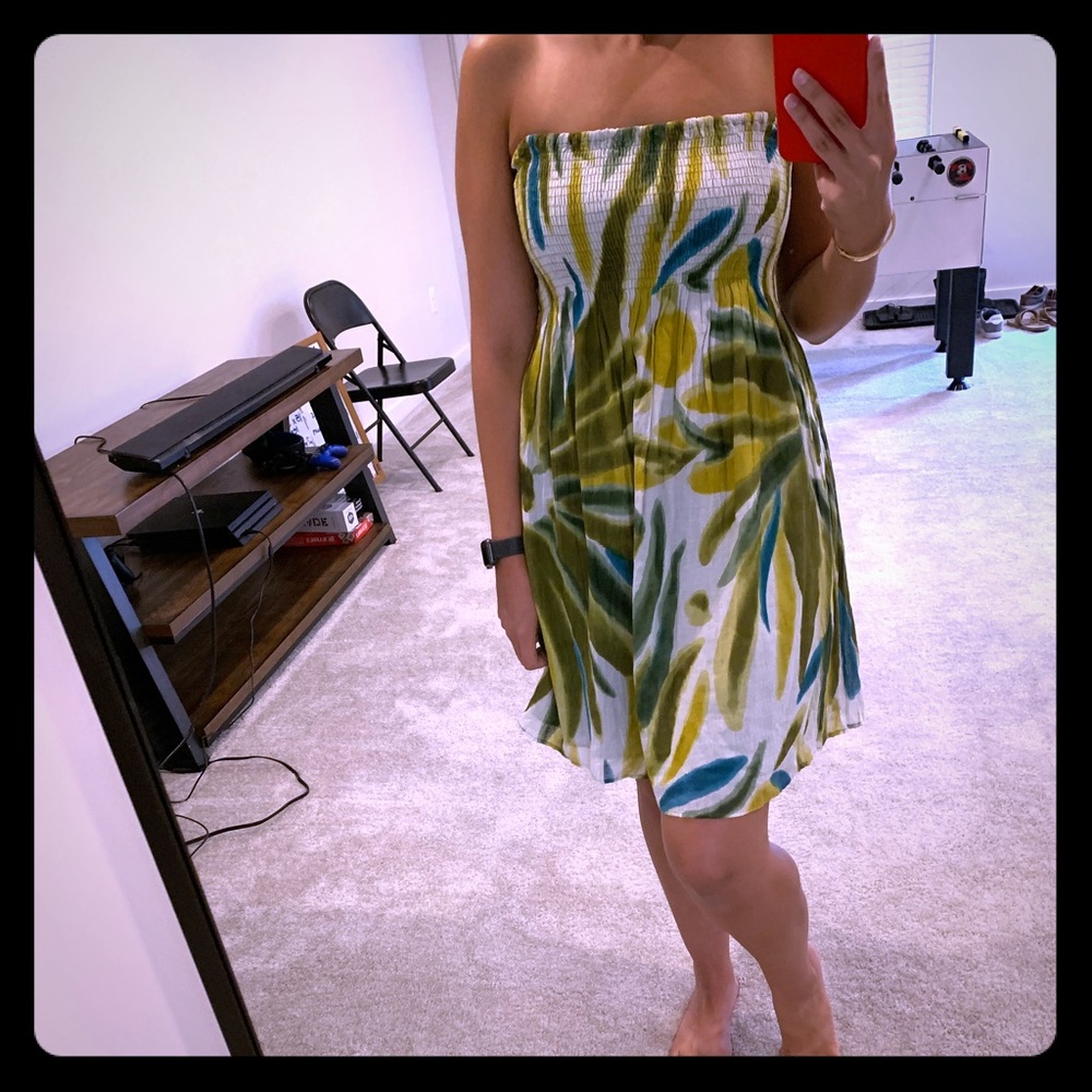 Strapless smocked dress